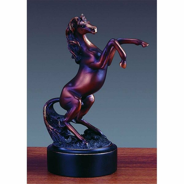 Dwellingdesigns F Standing Horse Bronze Plated Resin Sculpture - 4.5 x 3 x 7 in. DW3083331